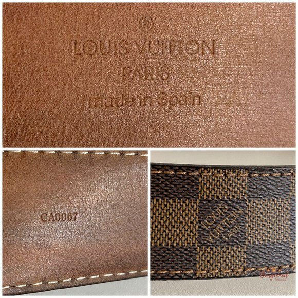 Authentic Louis Vuitton Damier Ebene Coated Canvas Leather Inventeur Belt 85/34 - Picture 7 of 13